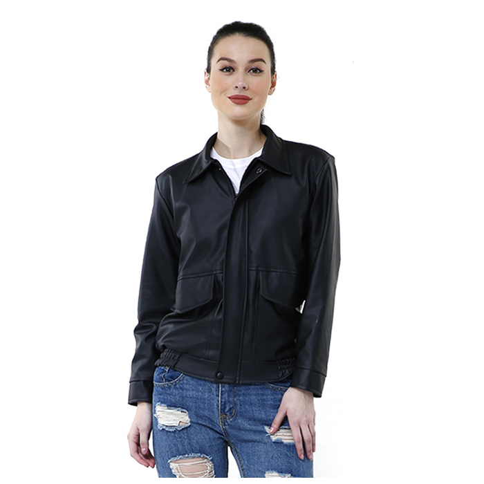 muguet] heart pocket leather jacket A unique take on the leather