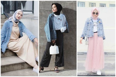 Ide Mix and Match Jaket Denim untuk Hijabers